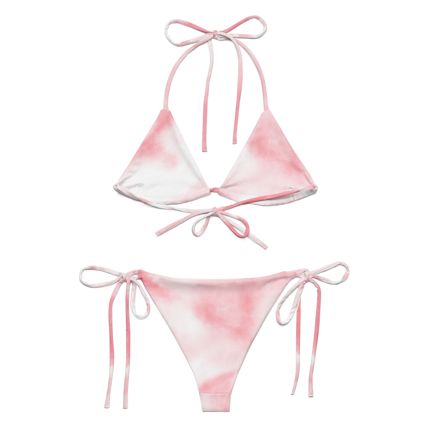 Pink Tie-dye recycled string bikini