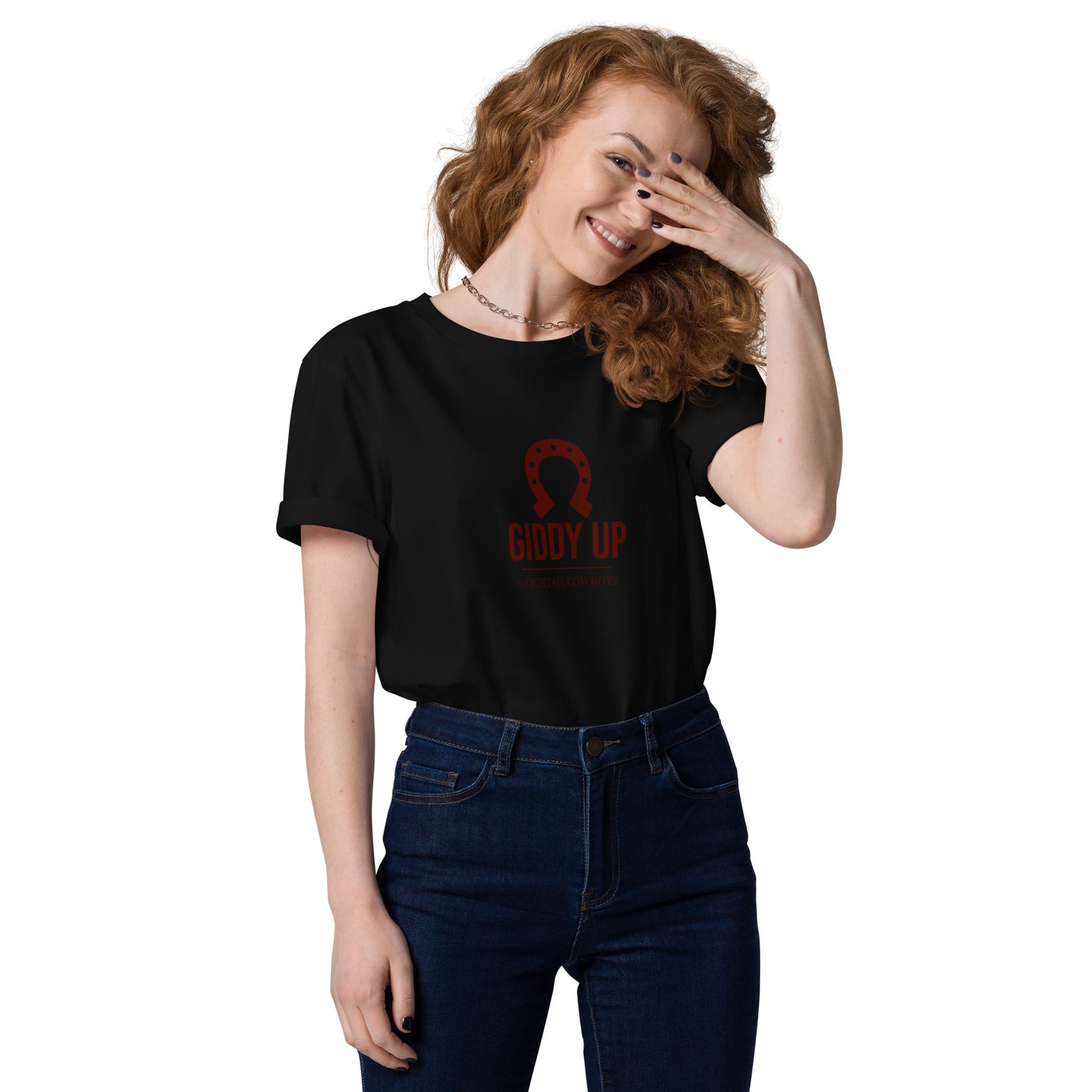 Giddy Up Cocktail Cowboys Unisex organic cotton t-shirt