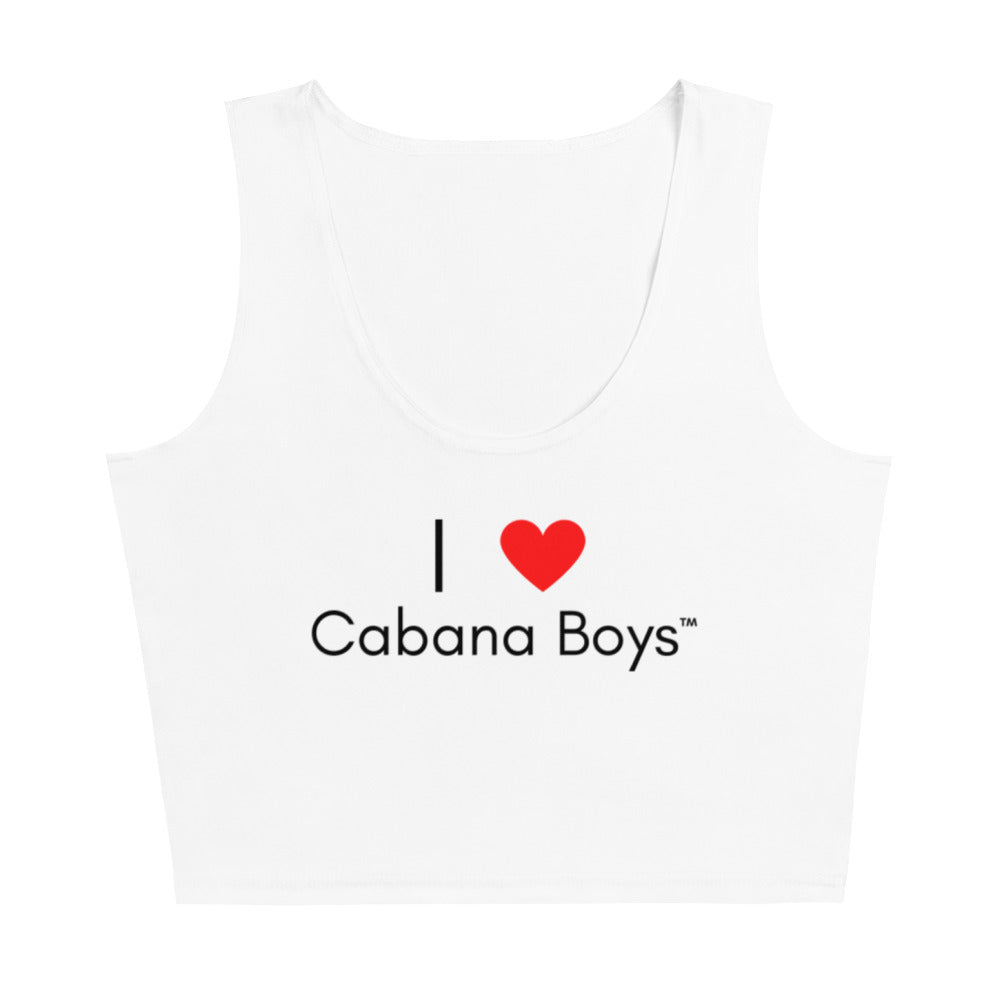I Love Cabana Boys White Crop Top