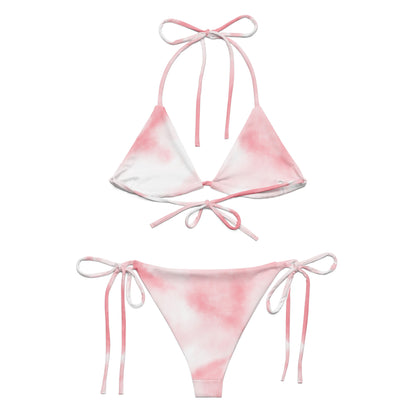 Pink Tie-dye recycled string bikini