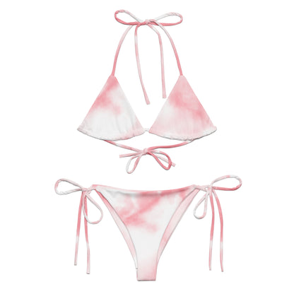Pink Tie-dye recycled string bikini