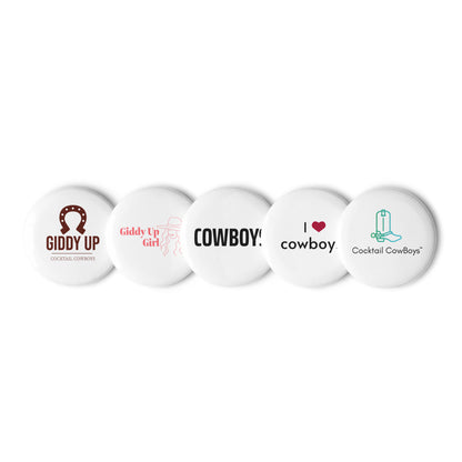 Cocktail Cowboys Set of pin buttons
